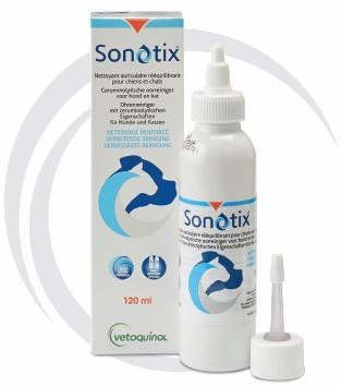 Sonotix 120ml Vetoquinol - Nettoyant oreille chien et chat - JungleVet