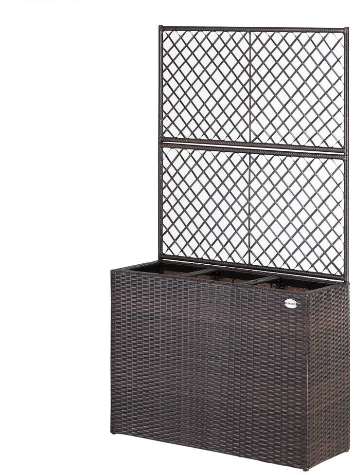 Casaria Flower box with trellis brown