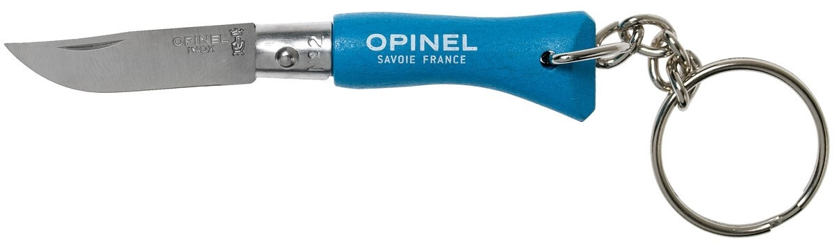 Opinel No. 02RV Keyring, cyan