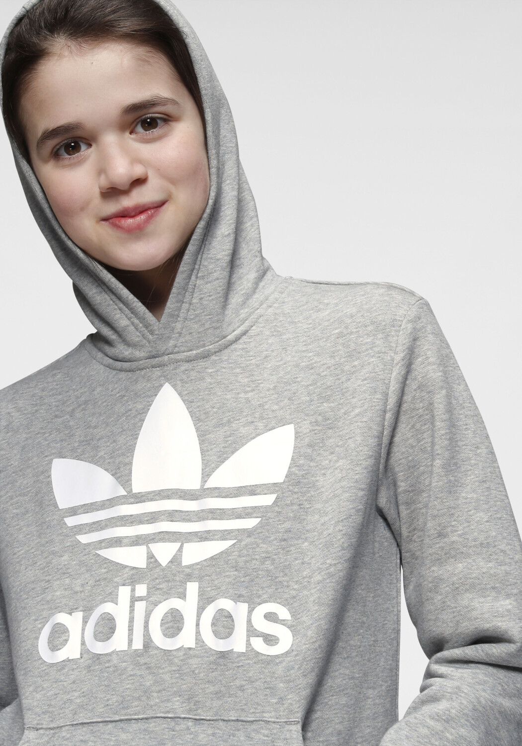 Adidas Kids Unisex Originals Trefoil Hoodie medium grey heather/white (GE1979) a â¬ 23,99 (oggi