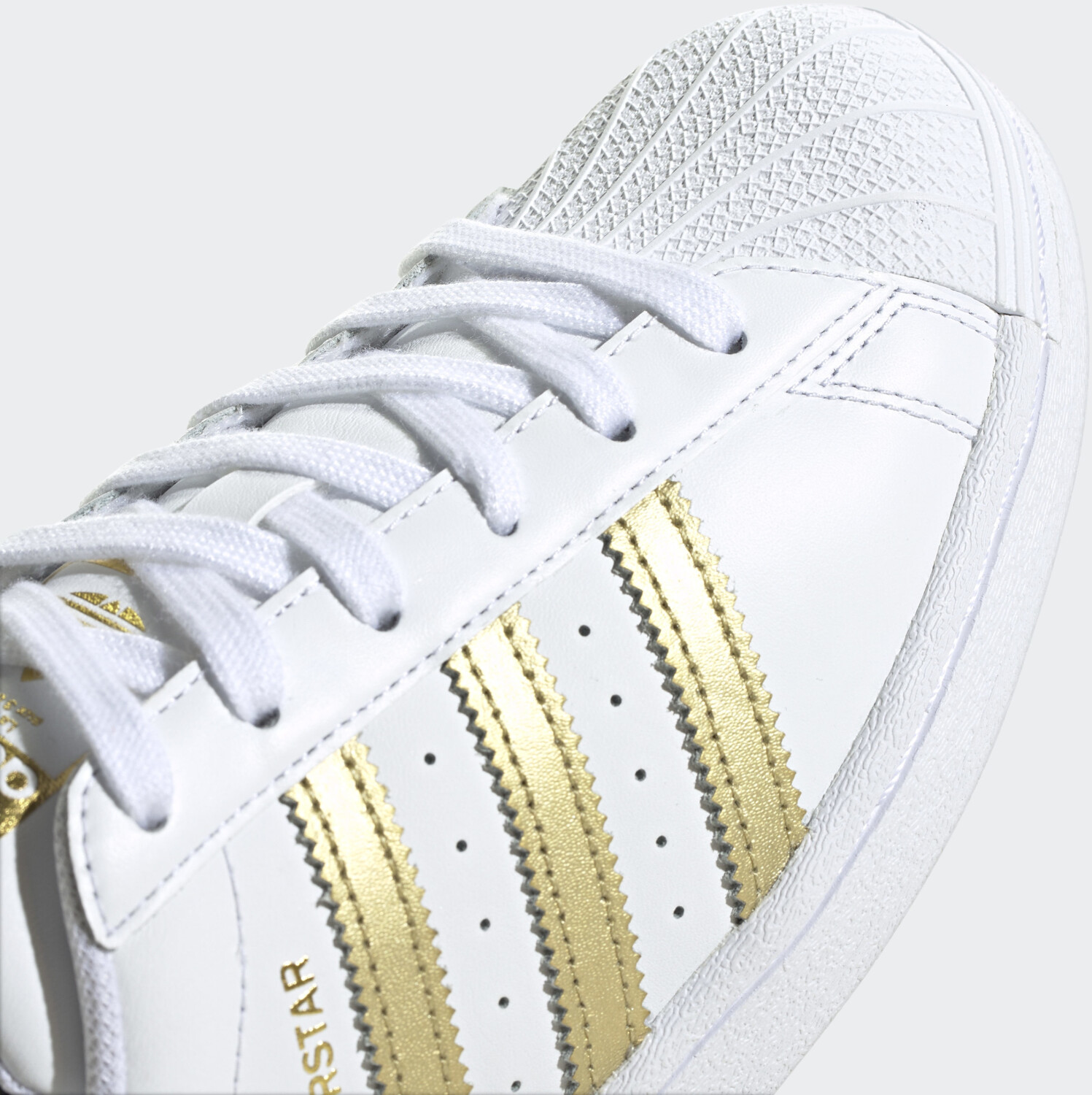 Superstar womens white shop and gold