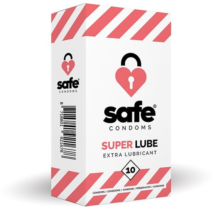 Safe Condoms Super Lube Extra Moist (10 pcs)