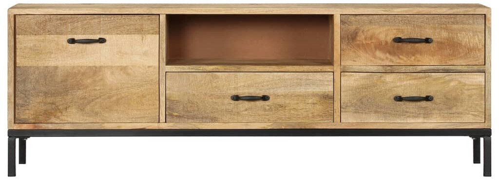 VidaXL Meuble TV bois massif manguier 130 x 30 x 45 cm