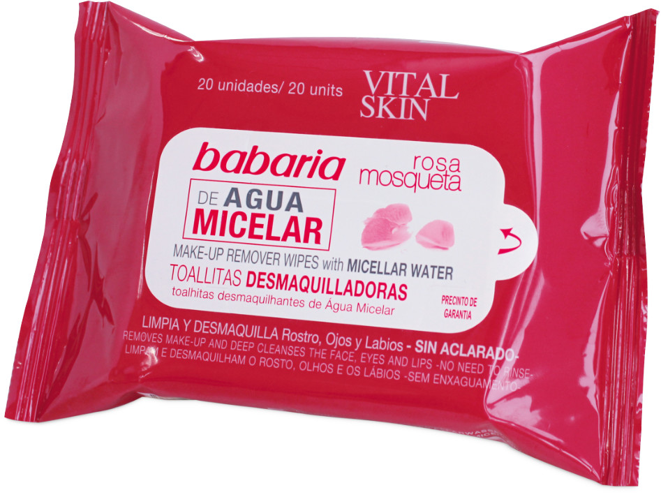 Babaria Make-up Remover Wipes with Micellar Water (20 pcs)