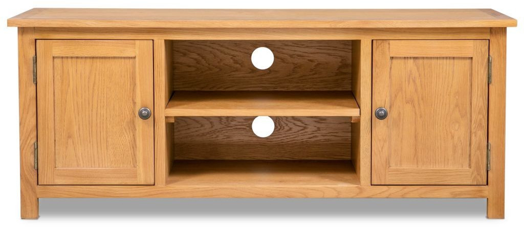 VidaXL Meuble TV chêne massif 120 x 35 x 48 cm