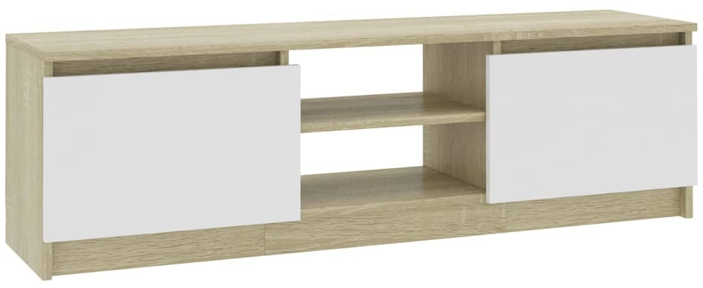 VidaXL Meuble TV blanc chêne sonoma 120 x 30 x 35,5 cm