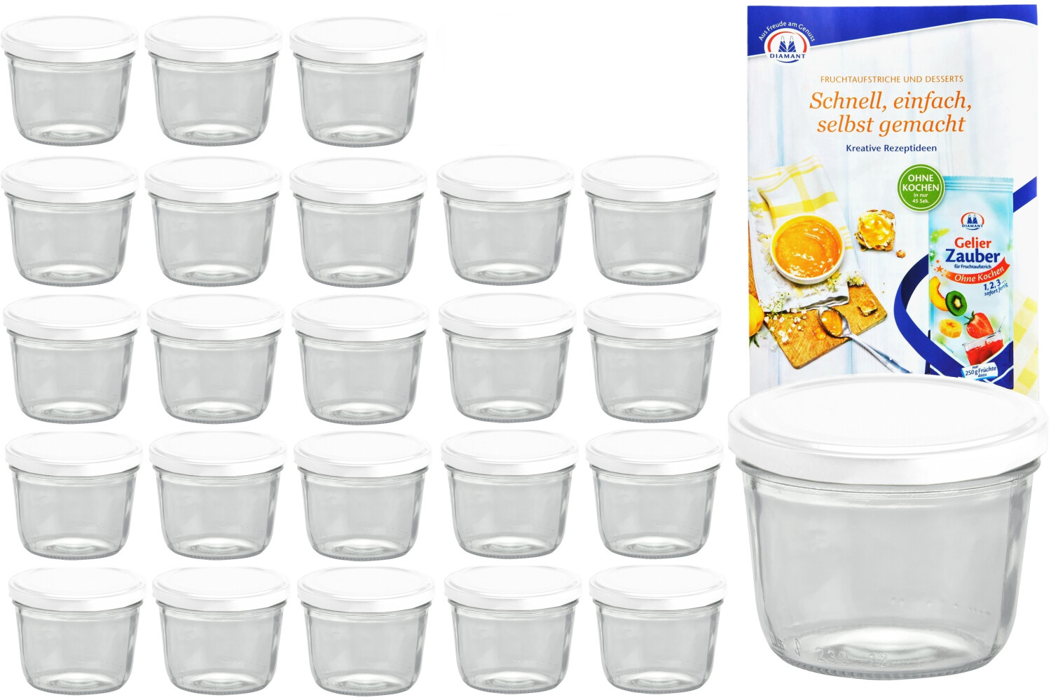 MamboCat Lot De 100 Bocaux En Verre De 125 Ml Avec Couvercles De