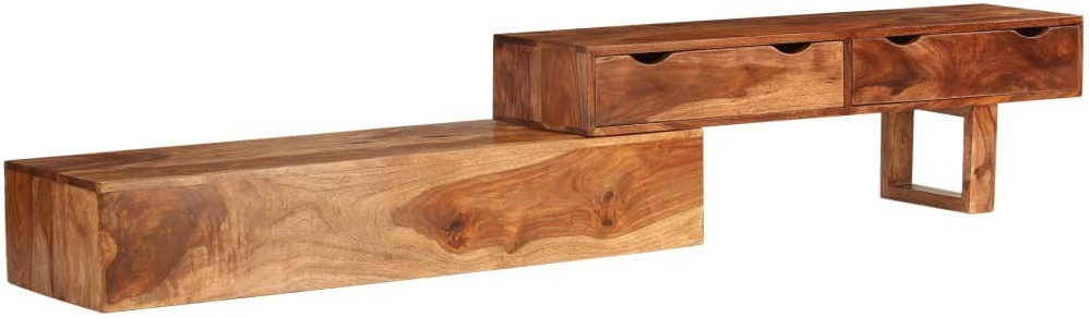 VidaXL Meuble TV marron en bois massif 200 x 30 x 35 cm