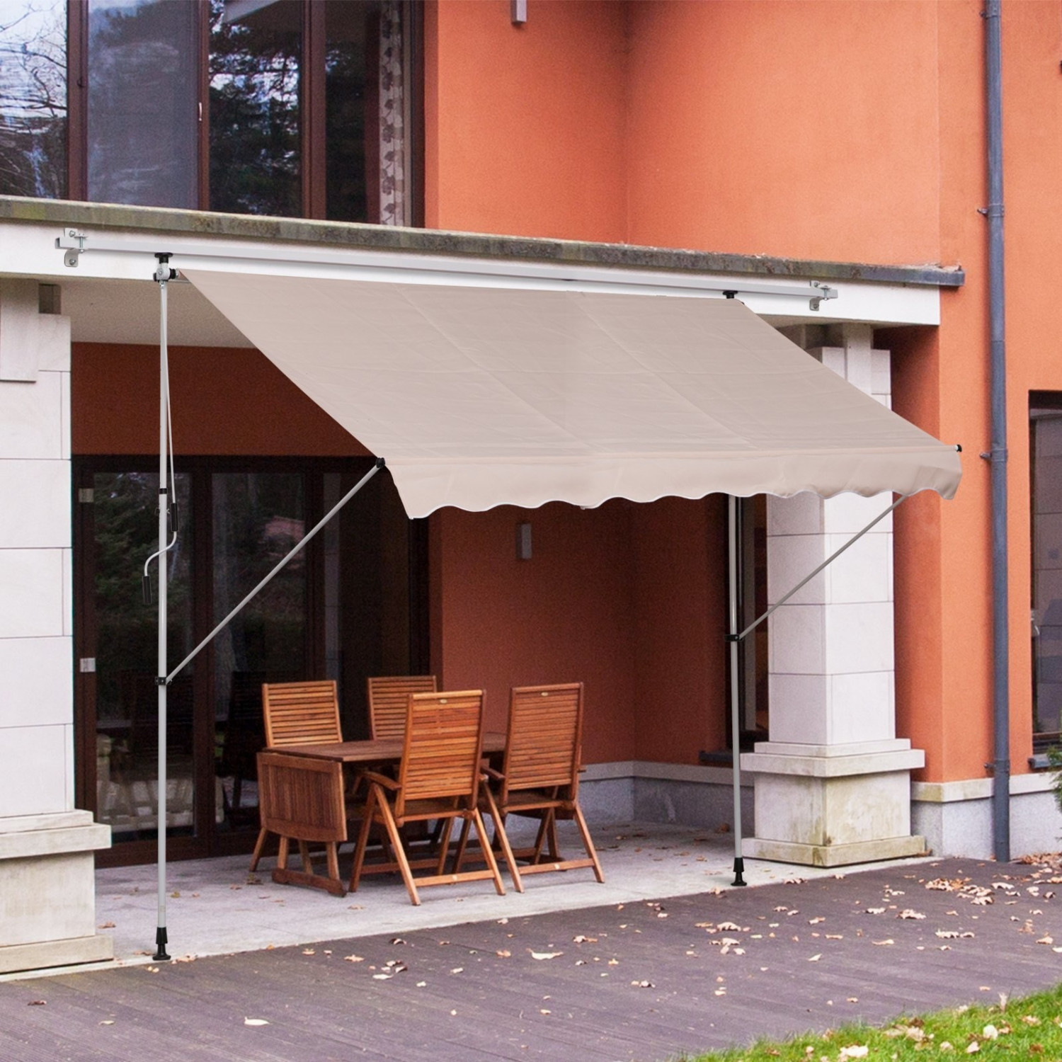 Outsunny Telescopic Canopy 300x150cm Beige