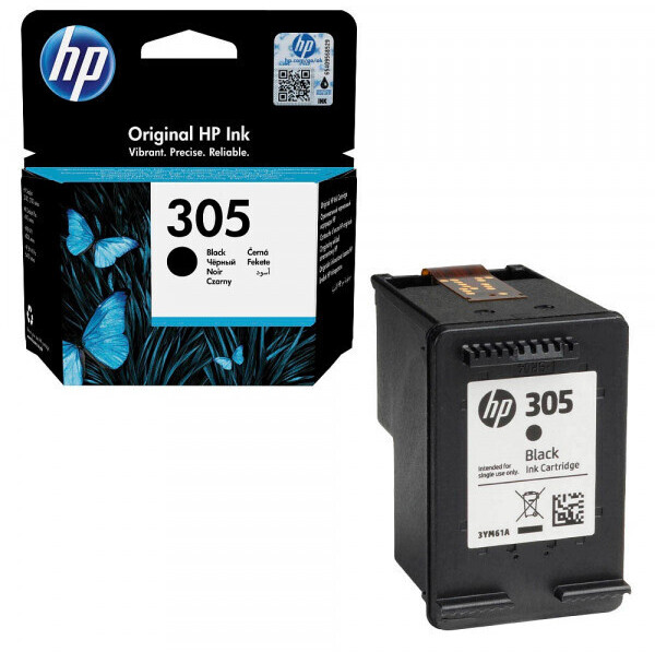 HP 305 Cartouche d'encre noire authentique (3YM61AE) pour HP DeskJet 2