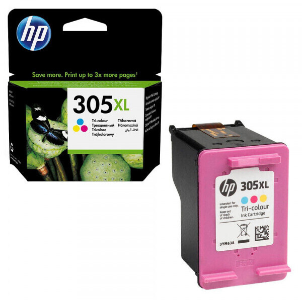 Cartouche HP 305XL 3 couleurs pour imprimante jet d'encre sur