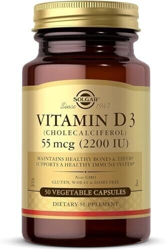 Solgar 55 mcg Vitamin D3 Vegetable Capsules