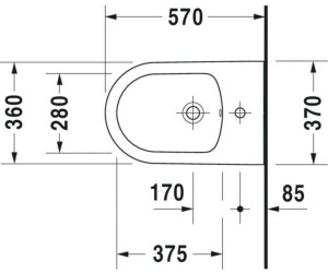 Duravit ME by Starck 37 x 57 cm weiß mit WonderGliss (22881500001 