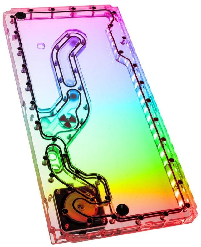 EK Water Blocks EK-Classic DP Front PC-O11D D-RGB + SPC PWM Distro Plate