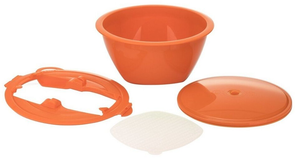 Börner Vegetable slicer Multimaker - full-color bowl with fresh-keeping lid, sieve and. Multiplate, orange