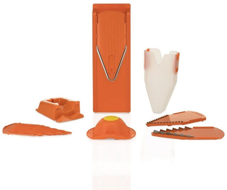 Börner Vegetable slicer V3 TrendLine professional set with 2 knife inserts and docking station, orange