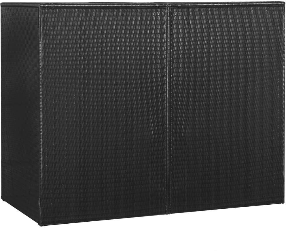 VidaXL Polyrattan Bin Storage Box 2 x 240L Black