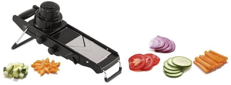 Weis Mandolin ALL IN ONE vegetable slicer, stainless steel, with leftovers