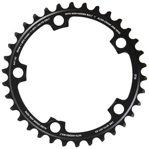 Quarq Road X-Glide Yaw Red/Force, 110 mm Lochkreis black 36T, for 52-36, 46-36 blast Black