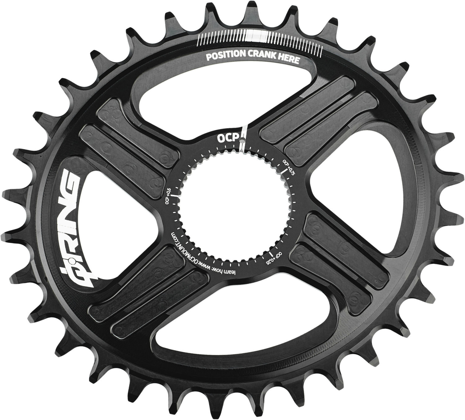 Rotor Q-Ring Direct Mount MTB Chainring R-Hawk/R-Raptor black 30T