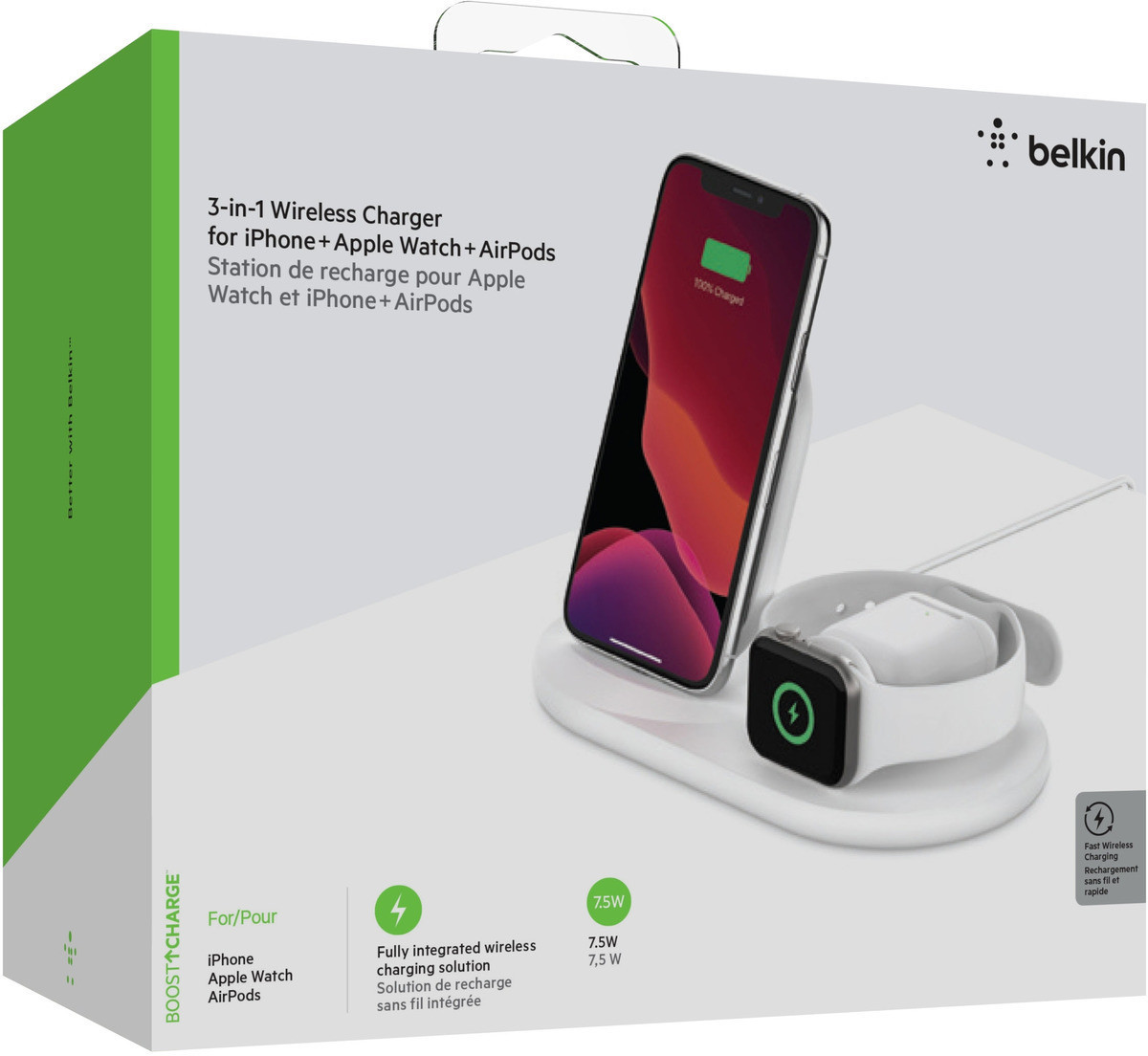 Belkin Drahtloses BOOST CHARGE 3-in-1-Ladegerät für Geräte von Apple Weiß  ab 69,99 €