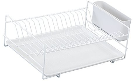 Sauvic 89005 tableware stand, plastic-coated white, flat 38.5 x 25 x 12 cm.