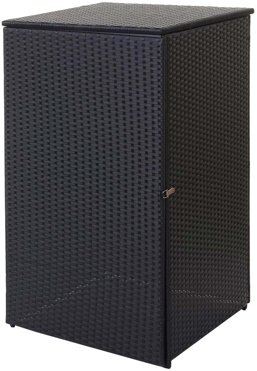 Mendler Polyrattan Bin Storage Box HWC-E25 1 x 120L Black