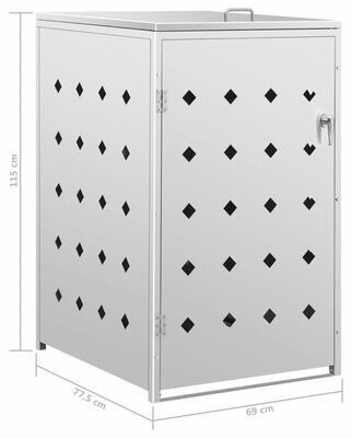 VidaXL Stainless Steel Bin Storage Box 1 x 240L Silver