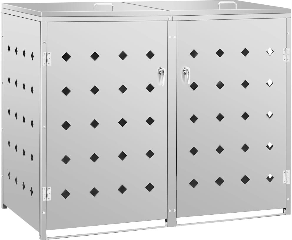 VidaXL Stainless Steel Bin Storage Box 2 x 240L Silver