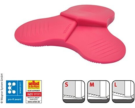 Wagner Floor door stop - 3STOP - plastic elastomer, pink, diameter Ø 109 x 19 mm - 3 different wedge heights 15698701