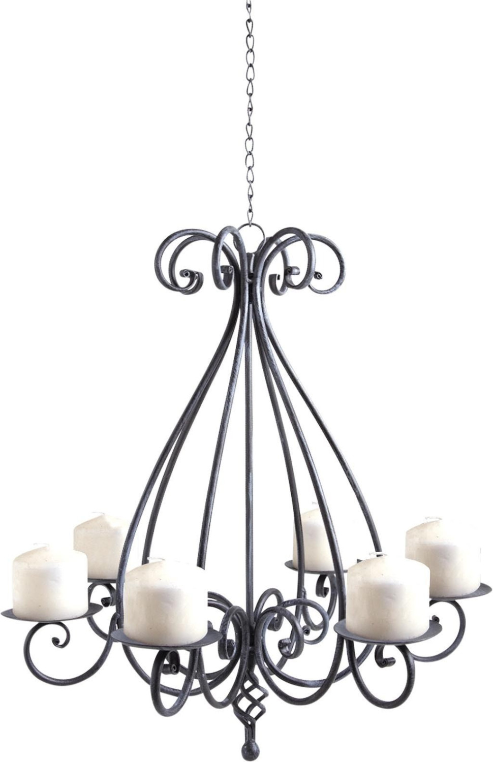 Aubry Gaspard Lustre chandelier 6 bougies gris