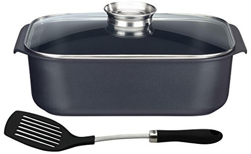 Elo Cast aluminum rectangular roaster sophistication with lid and aroma button 40 x 26 cm and spatula