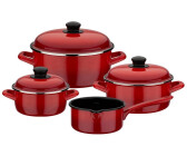 GSW Stahlwaren GmbH 7 Piece Enamel Cookware Set, Red, 30 x 30 x 30 cm