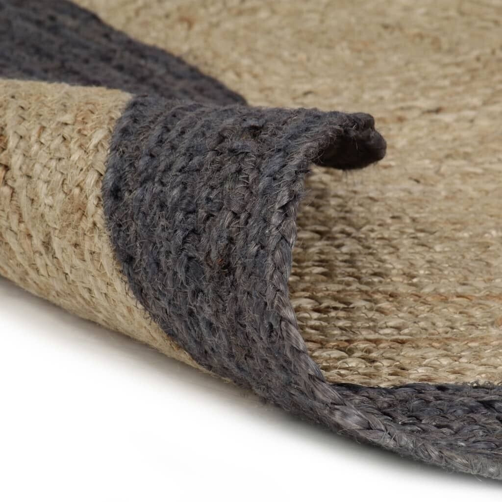 Vidaxl Round Jute Rug With Dark Gray Border Ab 43 95 Preisvergleich Bei Idealo De