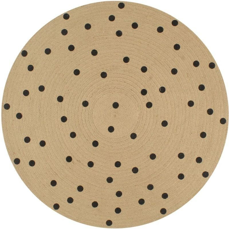 VidaXL Round jute rug pois 90 cm