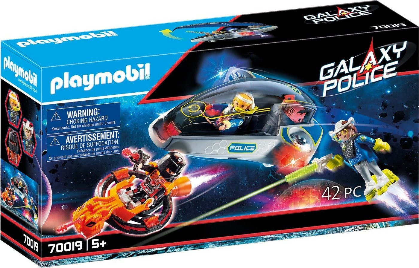 Playmobil Véhicule volant des policiers de l'espace (70019)