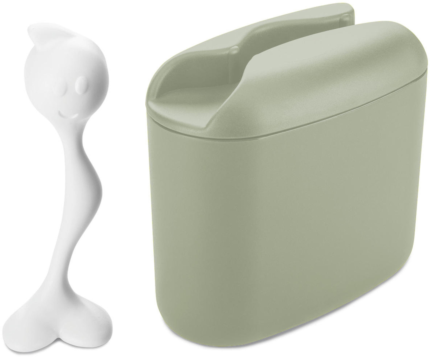 Koziol Hot Stuff M Food Container 350 g eucalyptus green-cotton white