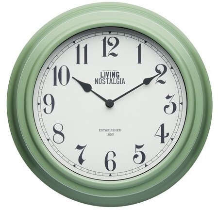 Kitchen Craft Nostalgia Collection Kitchen Clock Vintage Look 25.5cm Green