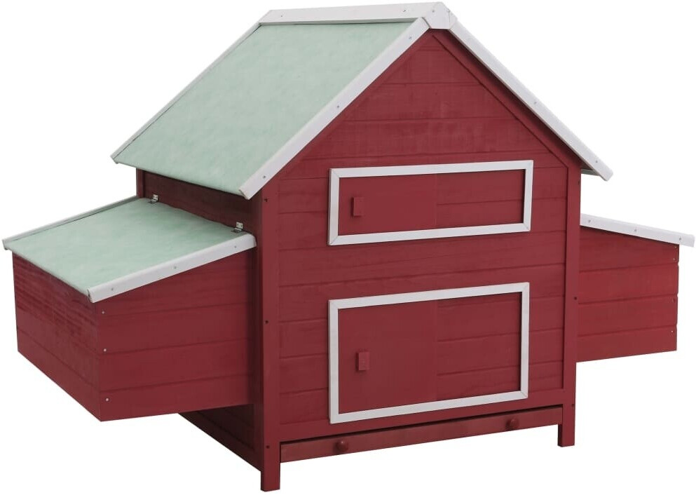 vidaXL Poulailler bois 157 x 97 x 110 cm rouge (170857)