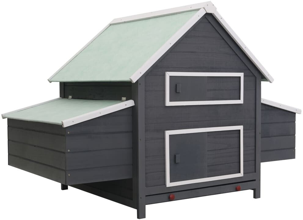 vidaXL Poulailler bois 157 x 97 x 110 cm gris (170855)