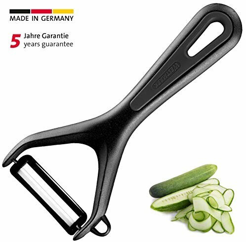 Westmark Vegetable / asparagus peeler with ceramic blade and cookie cutter, 15 x 6.9 cm, Gentle, plastic / ceramic, black / white, 28112270
