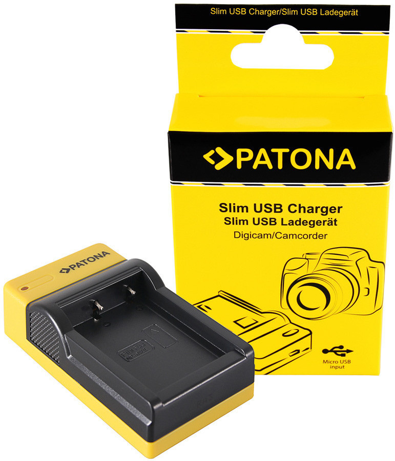 Patona Slim Micro-USB Charger f. Fujifilm Fuji NP-W126