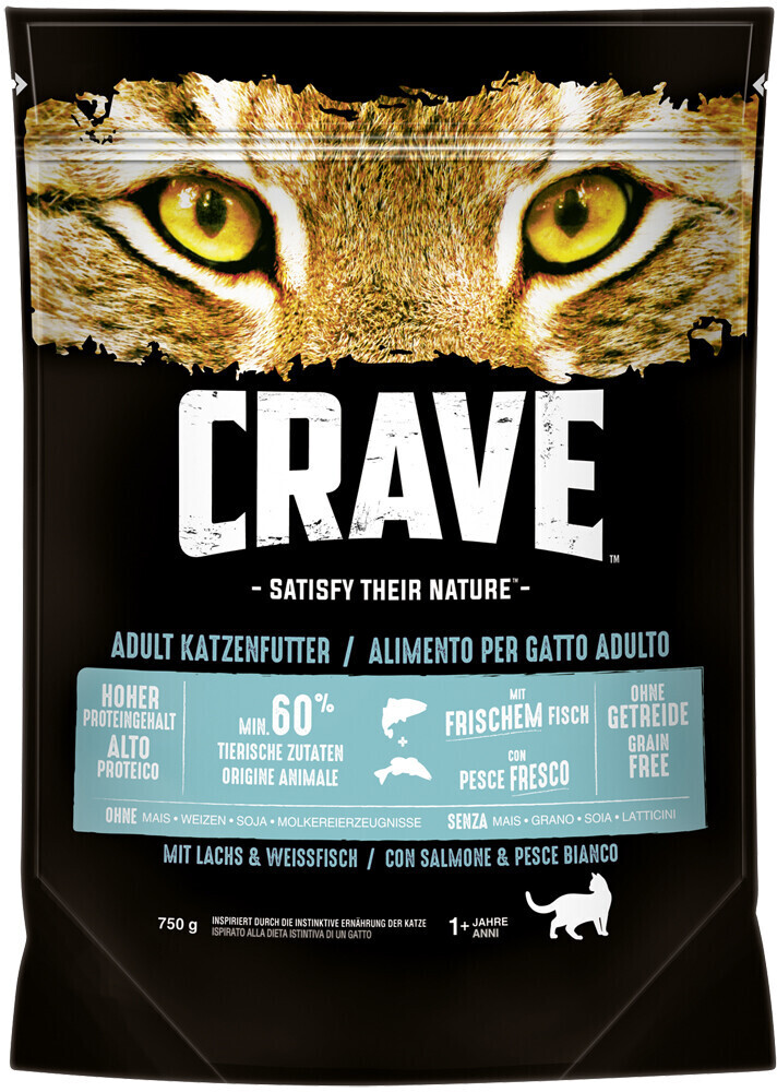 Crave Petfood Adult Dry Cat Food Salmon & Whitefish 750g