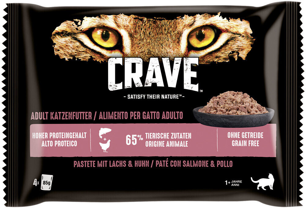 Crave Petfood Adult Wet Cat Food Salmon & Chicken 85g
