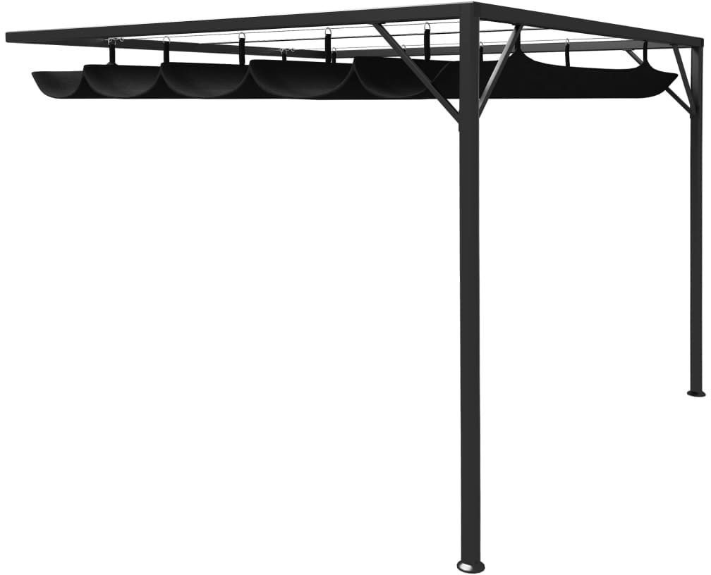 VidaXL Garden pavilion with retractable roof 3x3m anthracite
