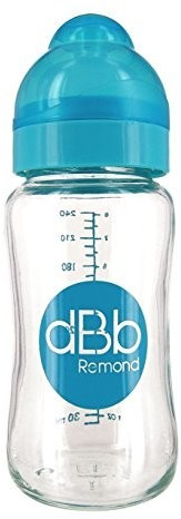Remond Biberon verre L.O 240 ml turquoise/ransparent