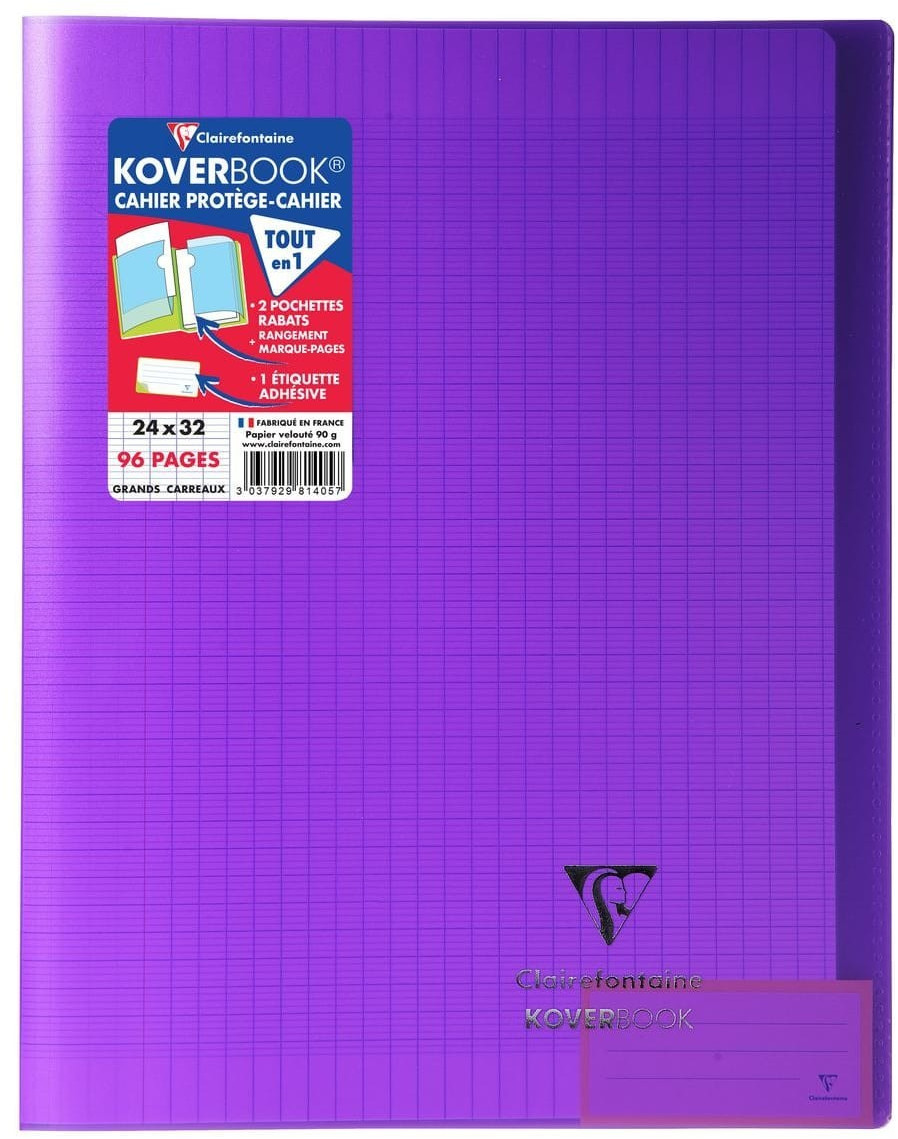 Clairefontaine Koverbook 24 x 32 cm 96 pages grands carreaux au meilleur  prix sur