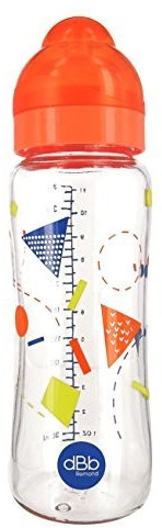 Remond Biberon verre L.O 330 ml décor géométrie orange