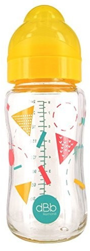 Remond Biberon verre L.O 240 ml décor géométrie jaune