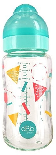 Remond Biberon verre L.O 330 ml décor géométrie mint
